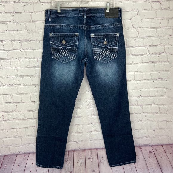 Modern Culture Men's Slim Straight Blue Jeans. Size: 34 x 30 - Picture 7 of 10